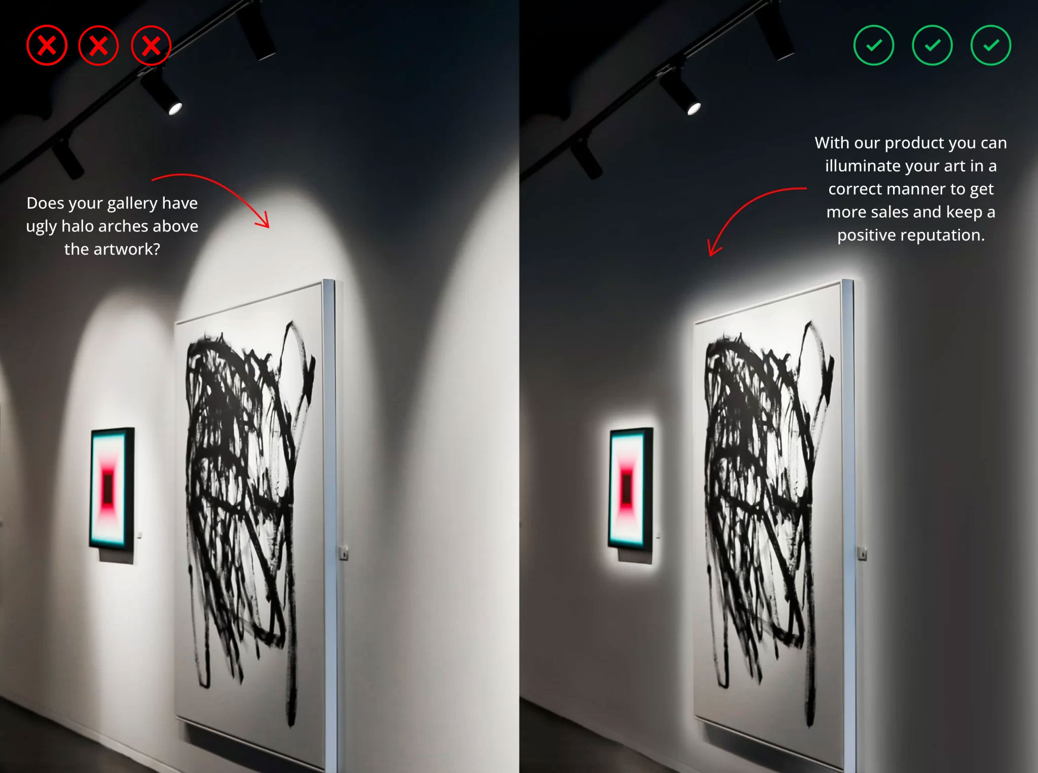 Art display lighting advice using track systems in Florida galleries